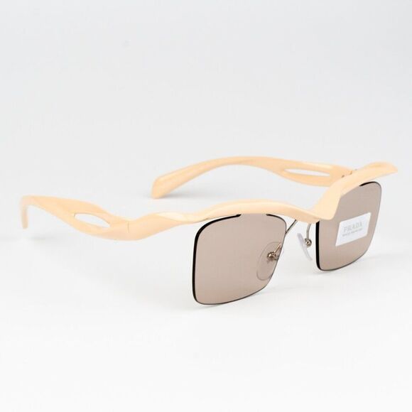 NEW Prada PRA15S 18Q4I2 Peach Light Brown Rectangle Unisex Sunglasses 0PR A15S - Picture 6 of 12
